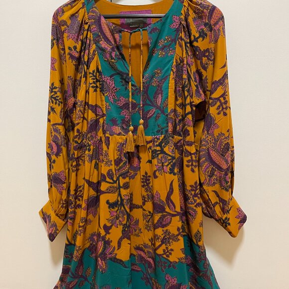 Anthropologie Romantic Silk Tunic Dress - Picture 2 of 4